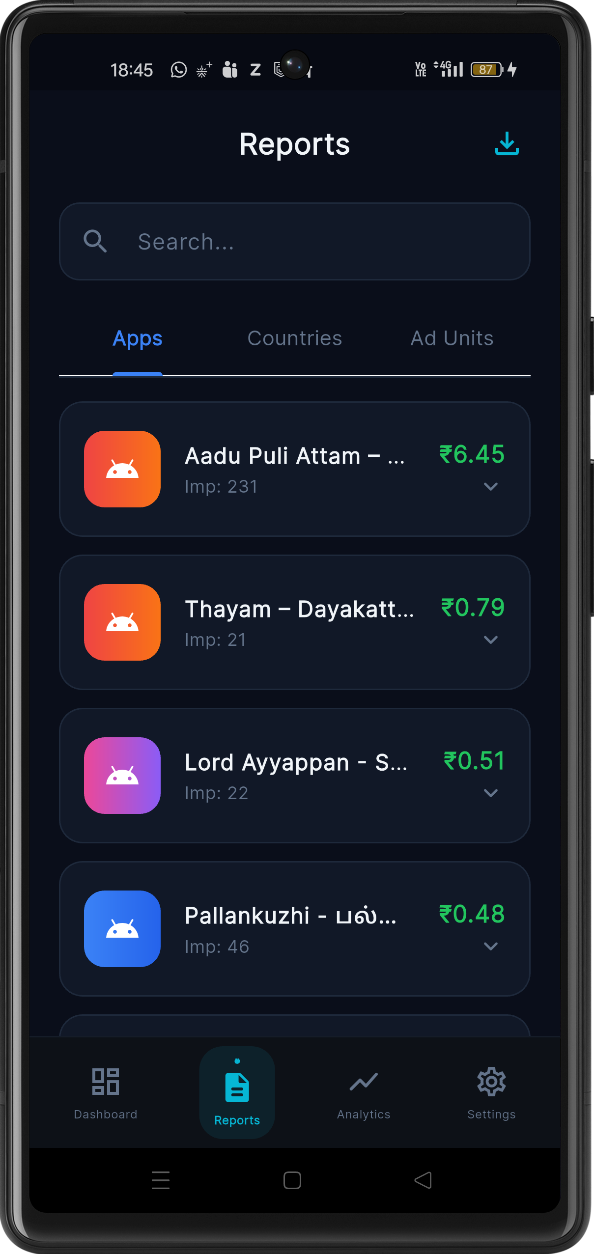 Revenue Alerts Screenshot
